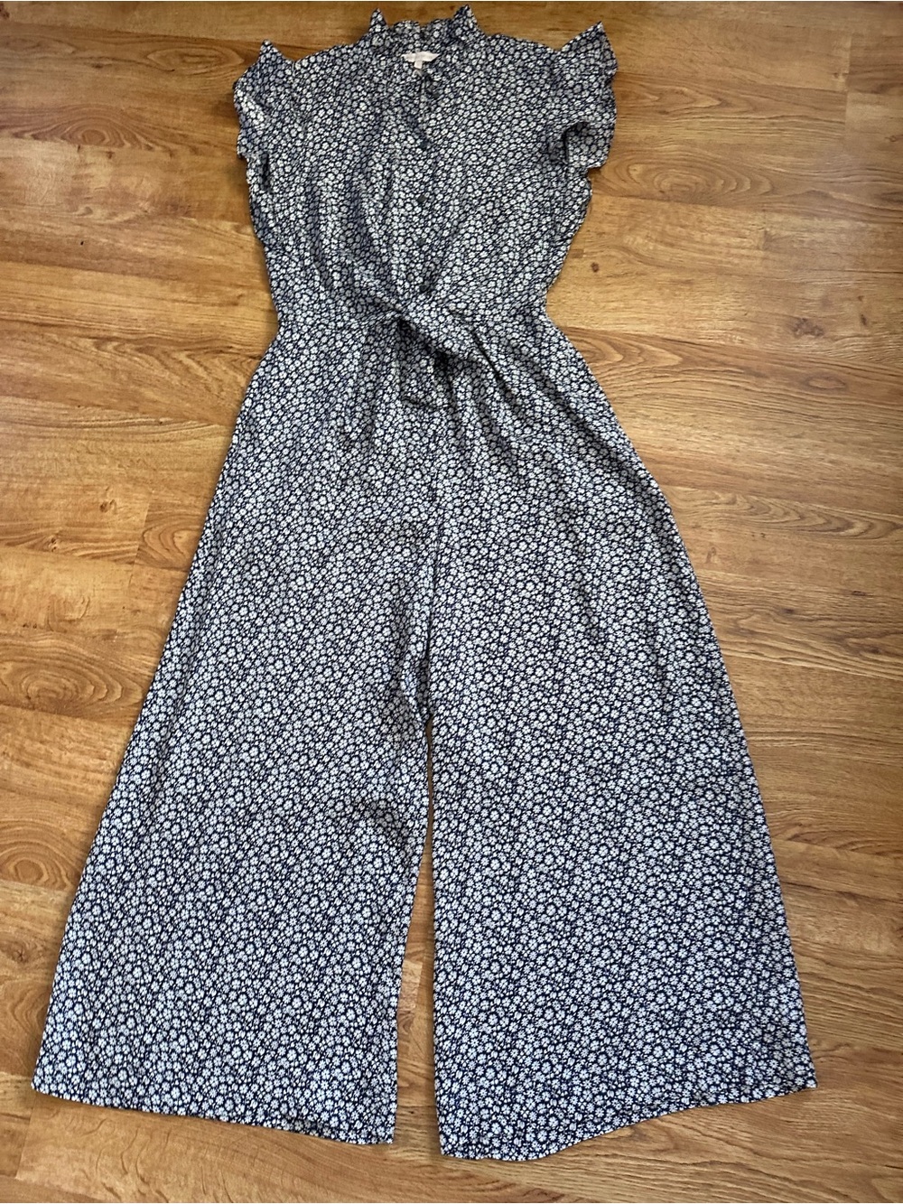 Rebecca Taylor Floral Silk Jumpsuit Size 6 Wide Leg
